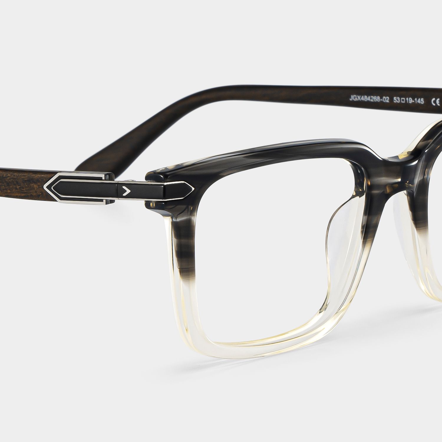 Noah black and clear ombre glasses with Rectangle Frame Online | ZEELOOL6