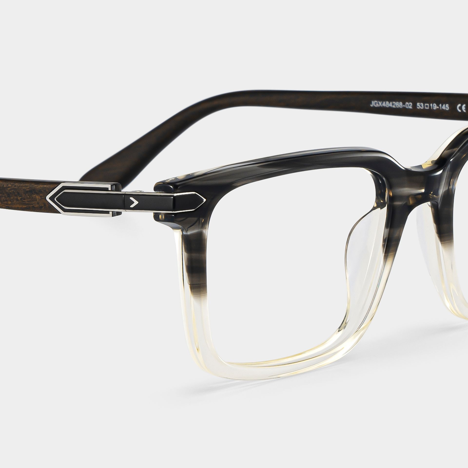 Noah black and clear ombre glasses with Rectangle Frame Online | ZEELOOL6