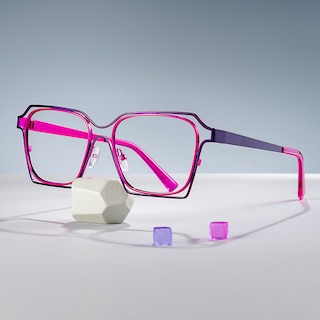 Foday Geometric Purple Glasses0