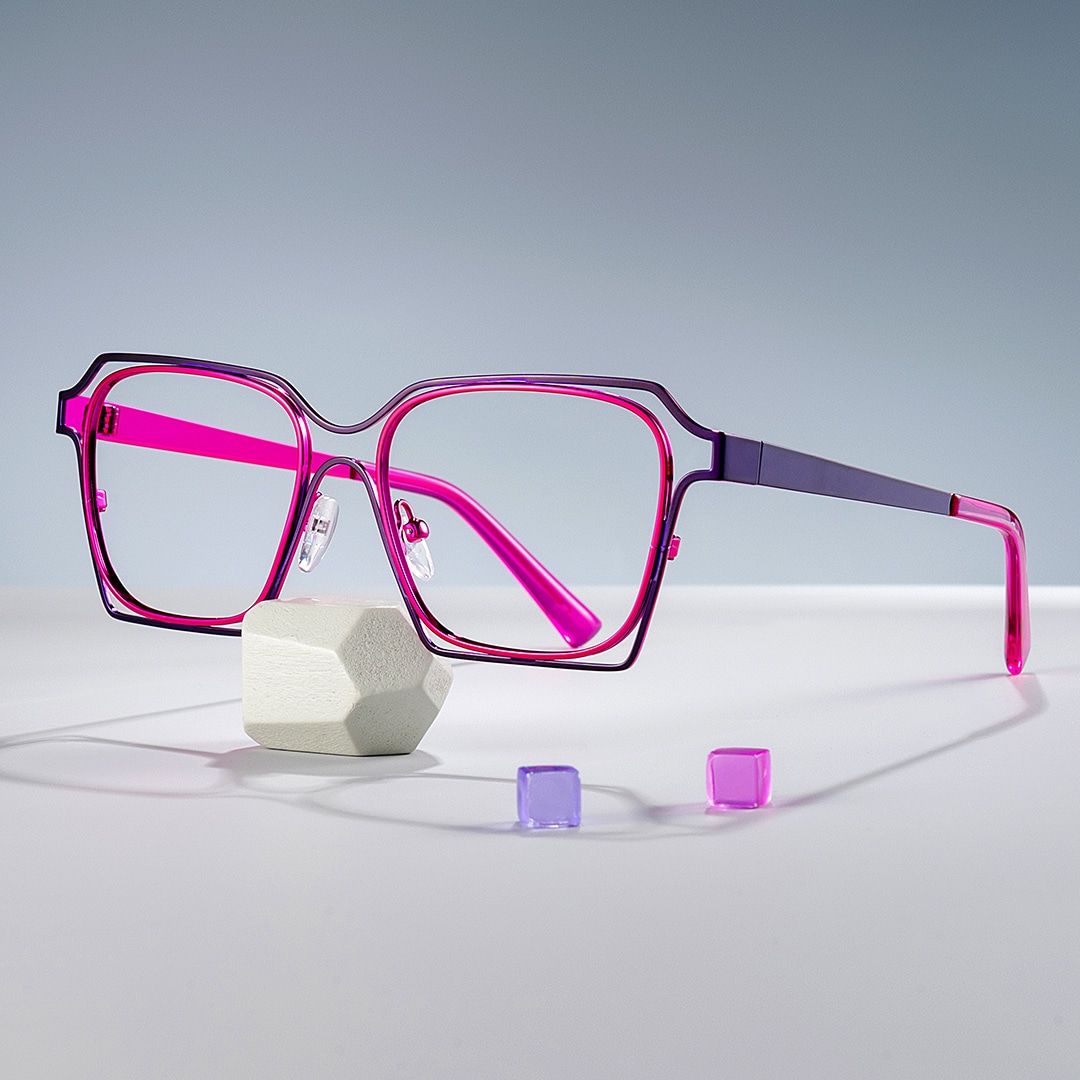 Foday Geometric Purple Glasses0