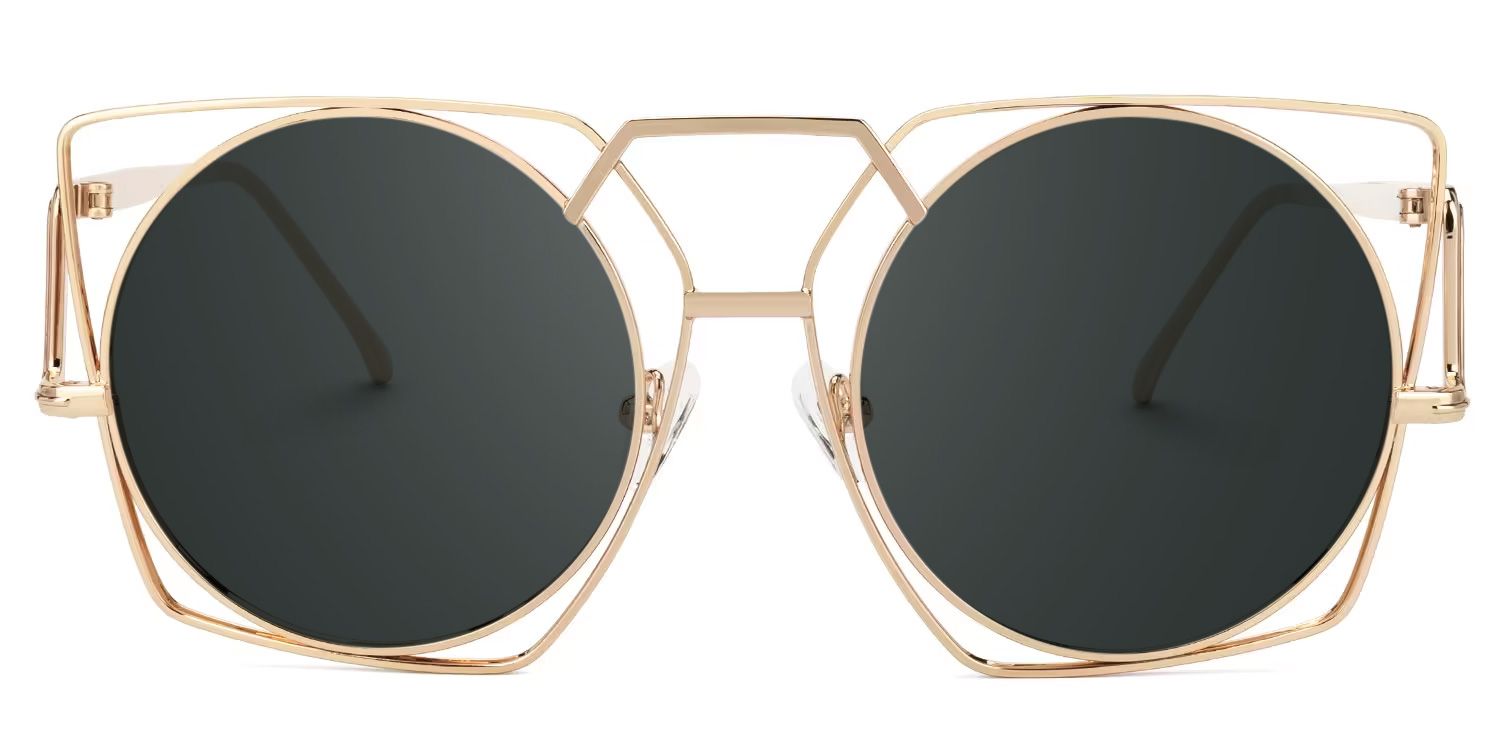 Ybarra Geometric Gold Sunglasses | Zeelool Glasses0