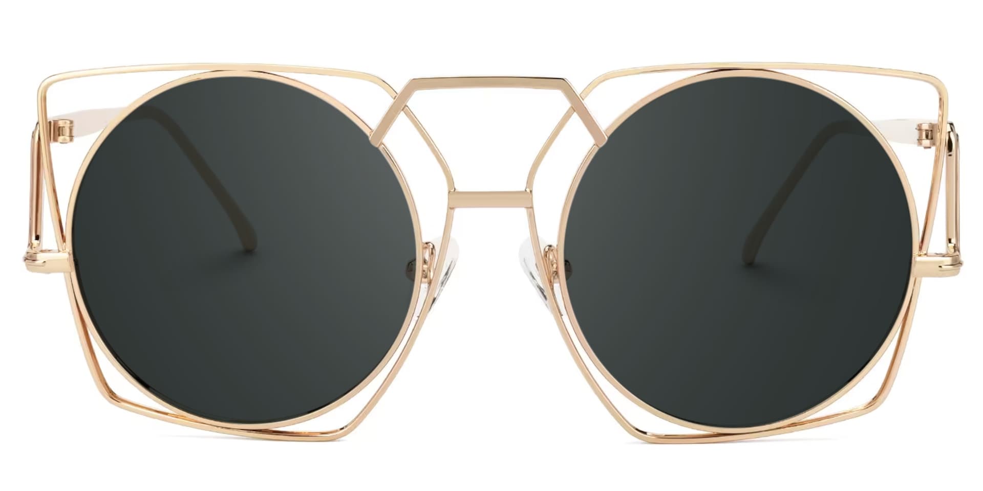 Ybarra Geometric Gold Sunglasses | Zeelool Glasses0