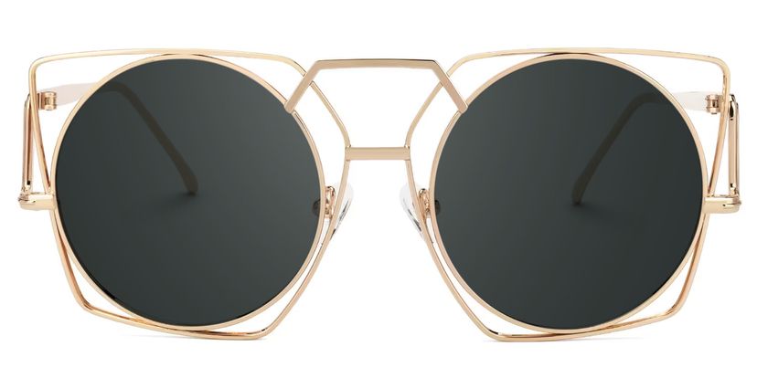 Ybarra Gold Geometric Sunglasses