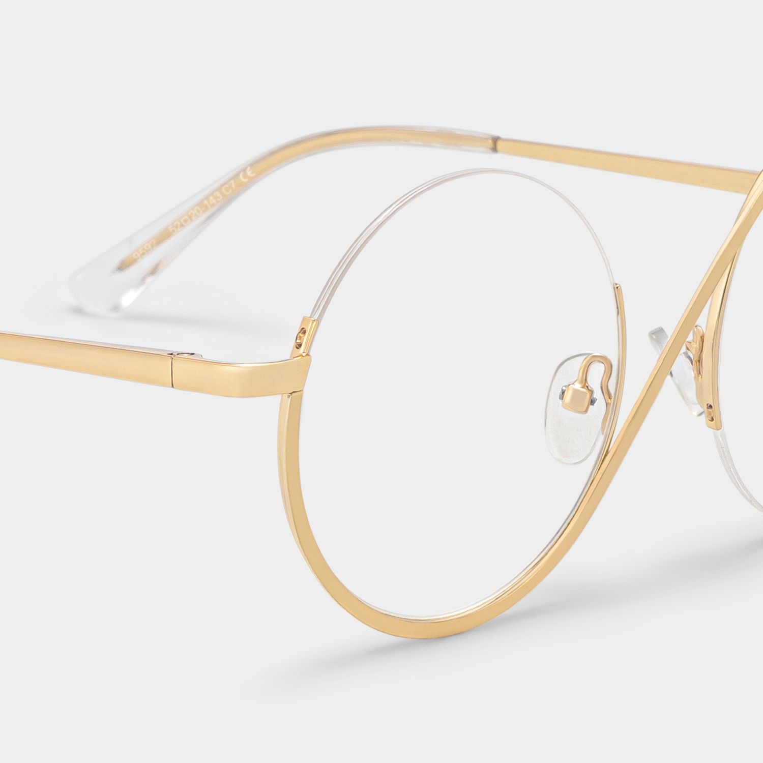 Flozif Gold Metal Round Wire Frame Glasses | ZEELOOL