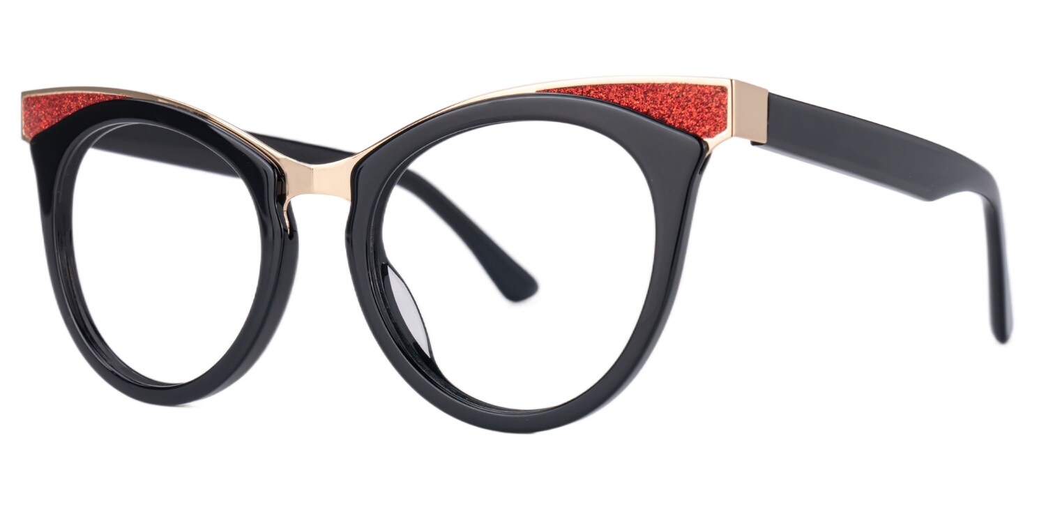 Jeanice Black Eyeglasses with Cateye Shape | Zeelool Optical1