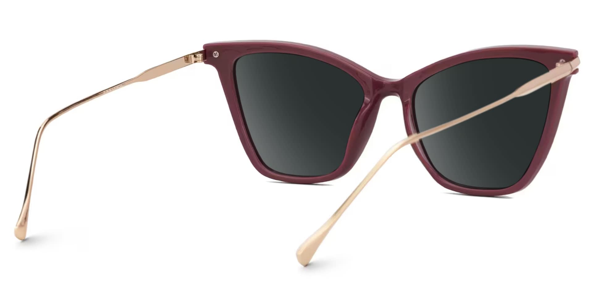 Hilary Butterfly Dark-Red Sunglasses with Thin Frames3