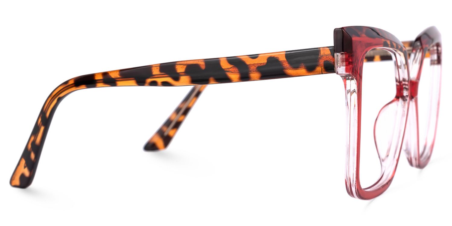 Square Eboney Red Glasses deals -Zeelool Glasses3