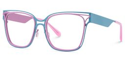 Dacarine Square Pink Blue Glasses3