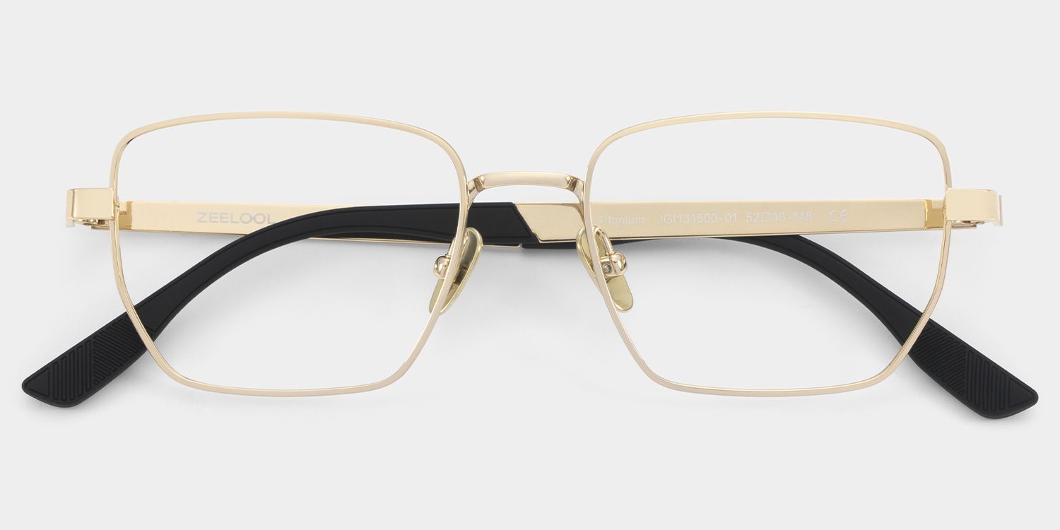 Jameson Gold Frame Prescription Glasses with Geometric Shape | ZEELOOL4