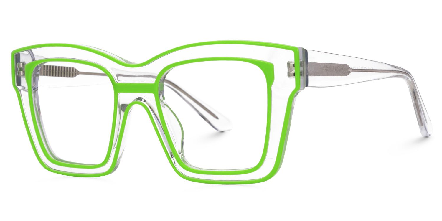 Legette Designer Eyeglasses in Square Yellow Frame1