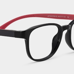 Dale  Round Black Red Glasses4