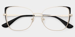 Tessa Cat-Eye Black Gold Glasses2