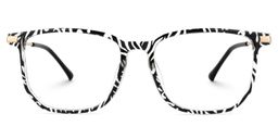 Fezell Black-White Rectangle Glasses0
