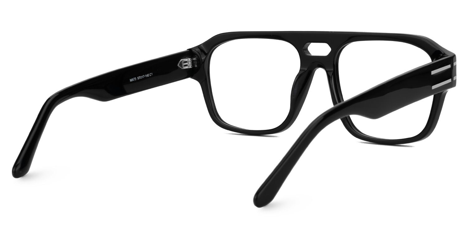 Haque Black Eyeglasses with Aviator Shape | Zeelool Optical3