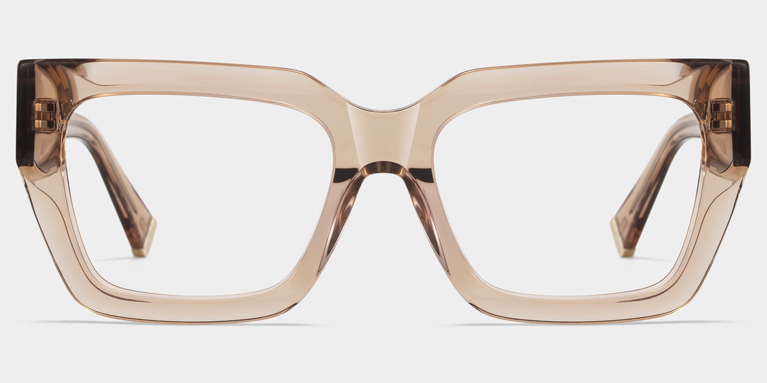 Maddox Champagne Frame Glasses with Square Frame Online | ZEELOOL