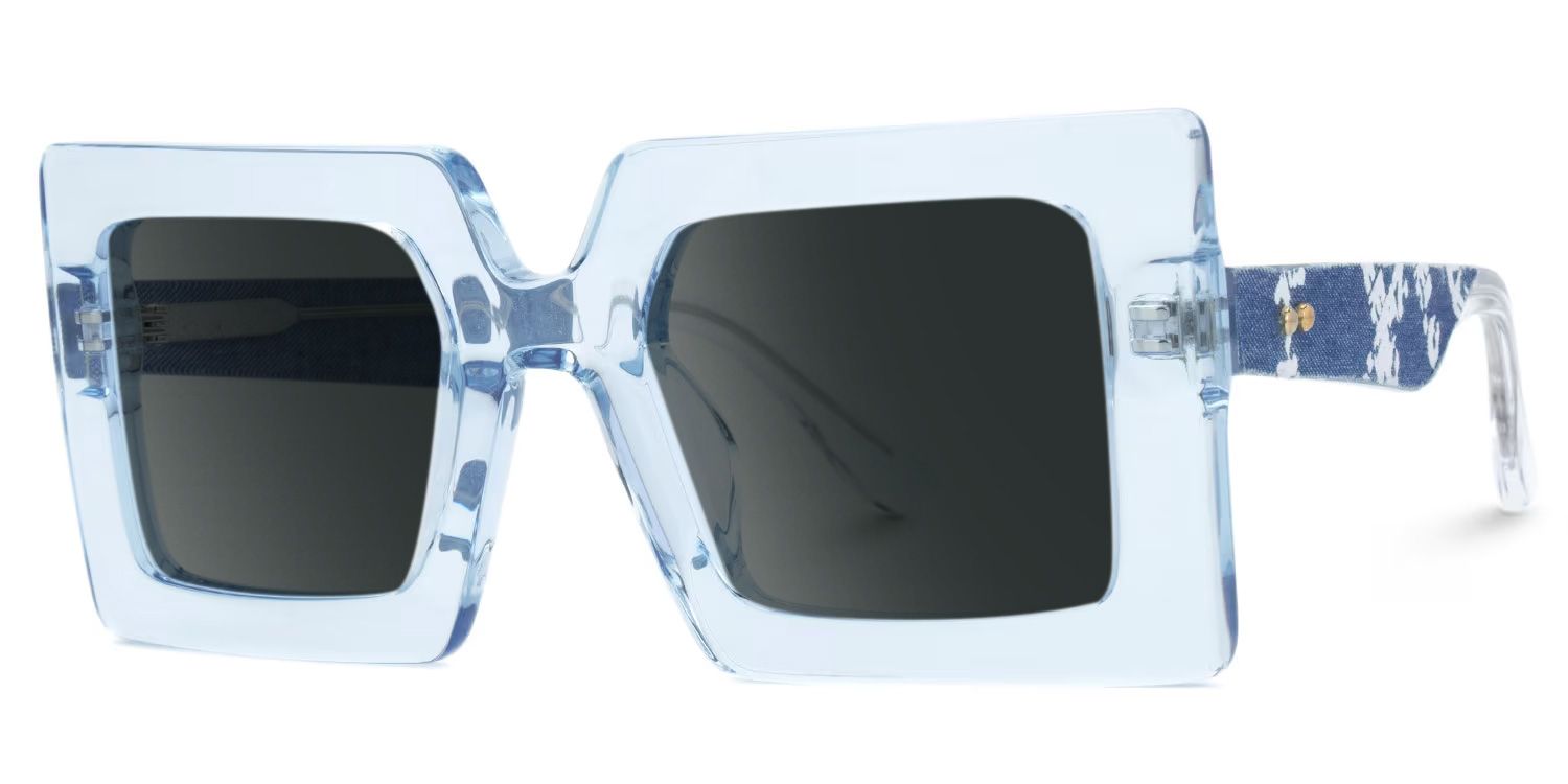 Tiffaney Transparent Blue Frames with Blue Denim Temples1