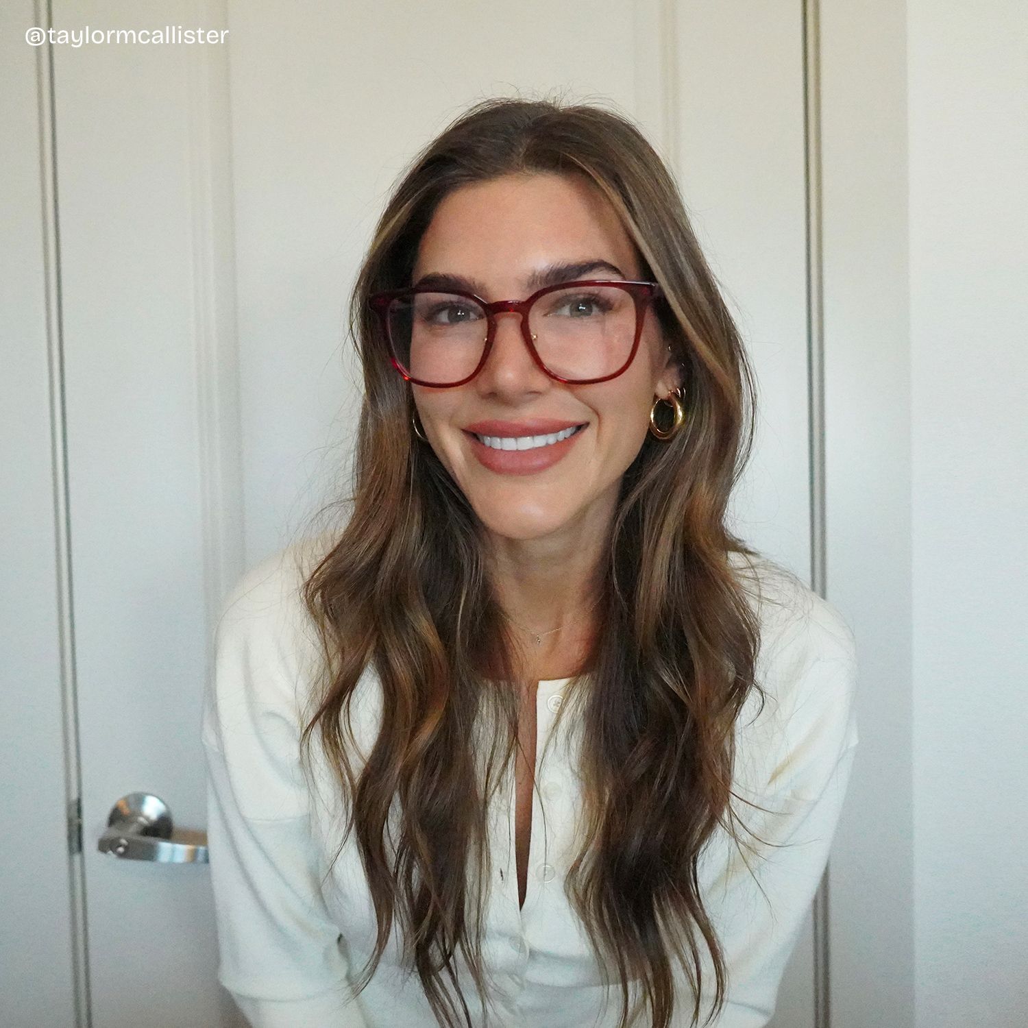 Hailey Red Frame Glasses with Square Frame Online | ZEELOOL6