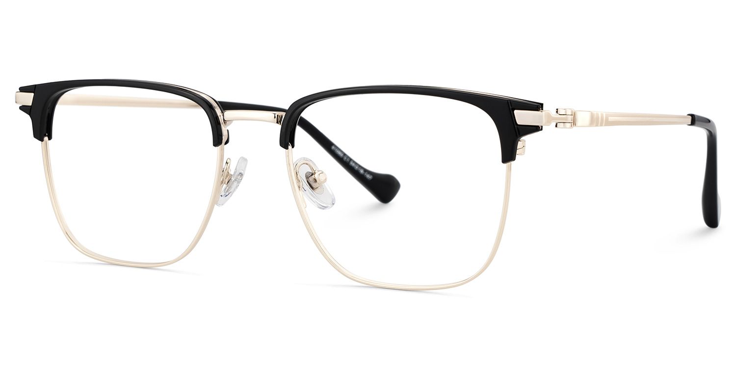 Owen Eyeglasses in Square Black Gold Frame | Zeelool3