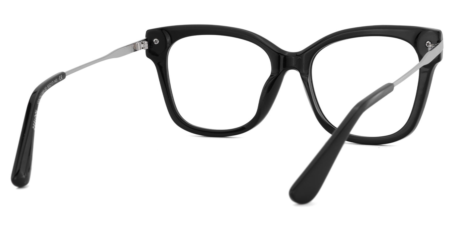 Square Black Glasses With Pearl5