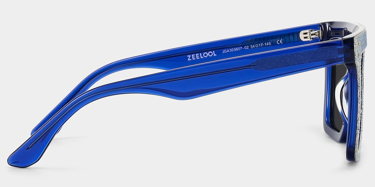 Rubin Square Style Denim Blue Frame Sunglasses | ZEELOOL3