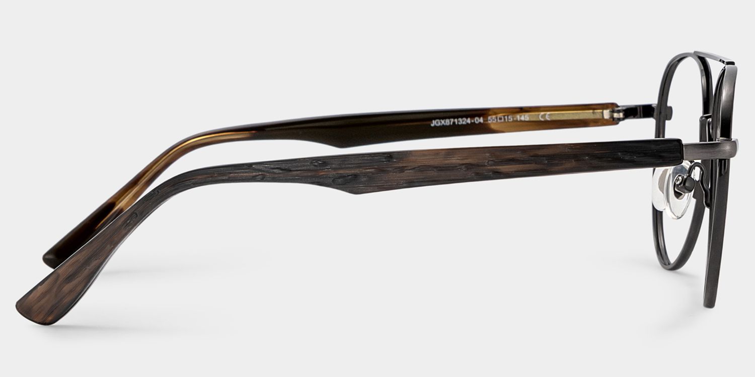 Aspen Black Aviator Mixed Frame Glasses for Men | ZEELOOL4