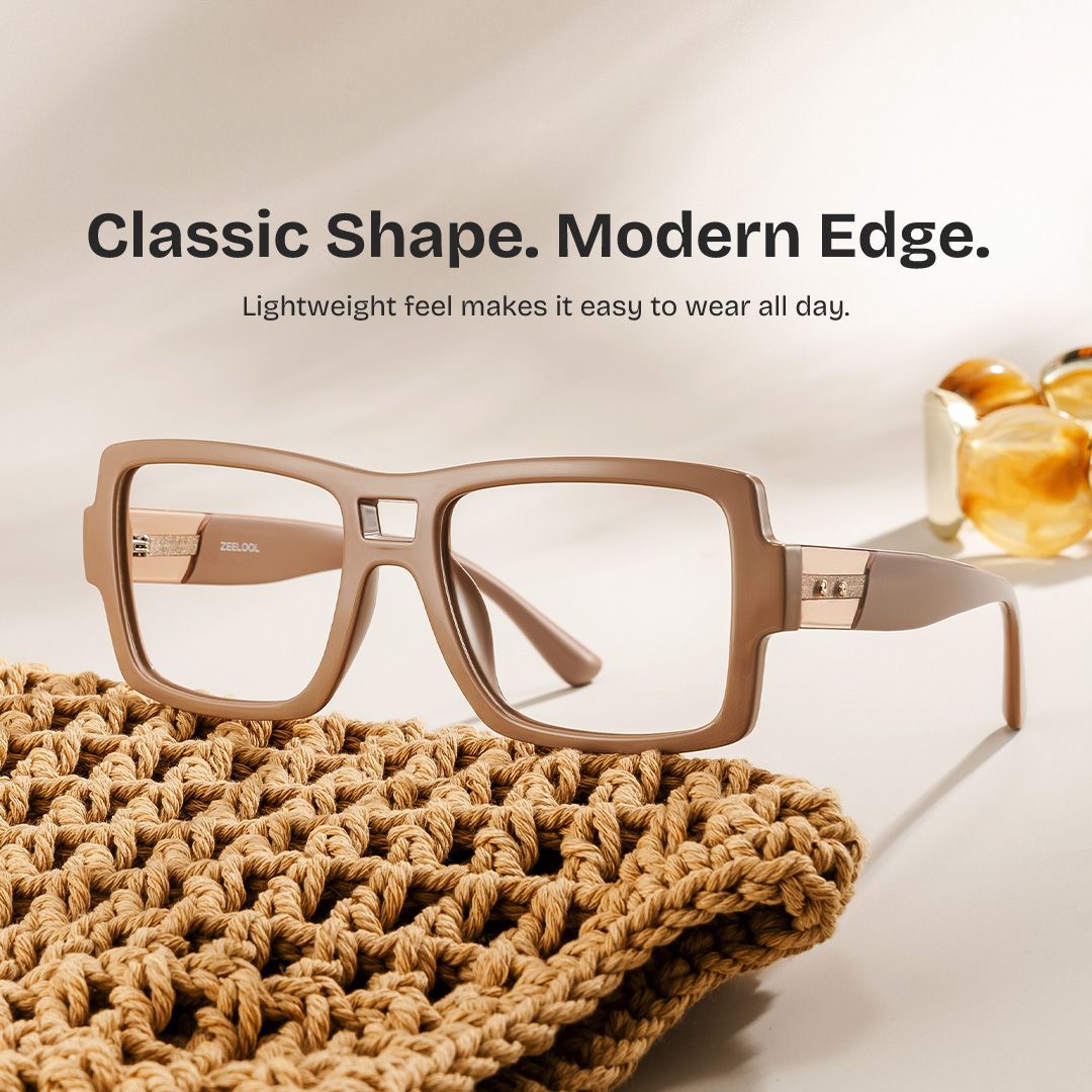 Nora Brown Aviator Glasses — Modern Frame Style | ZEELOOL