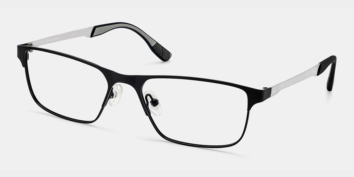 Kellen Black Eyeglasses with Browline Frame Design | ZEELOOL3