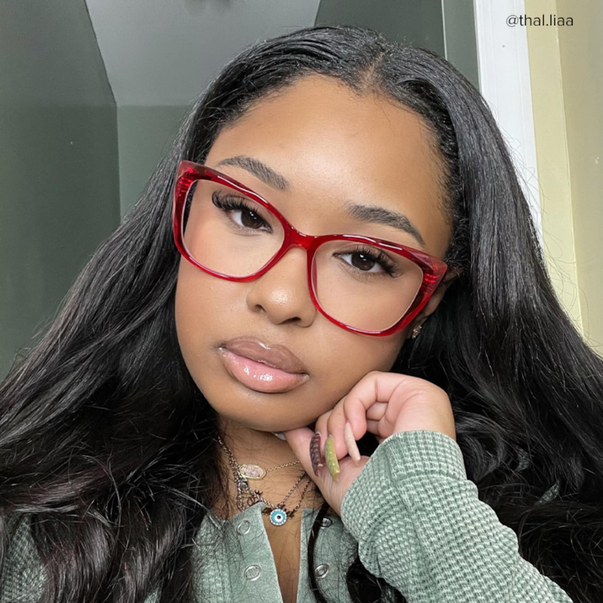 Farris Red Cat eye Frame Glasses for Women | Zeelool6