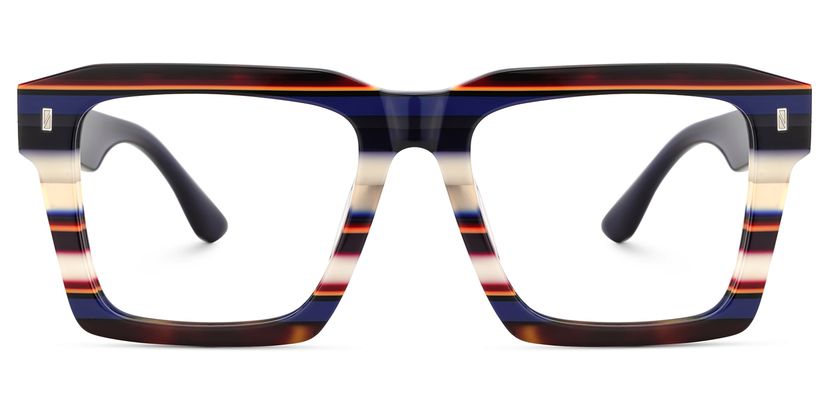 Kenish Square Blue White Glasses