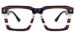 Kenish Square Blue White Glasses1