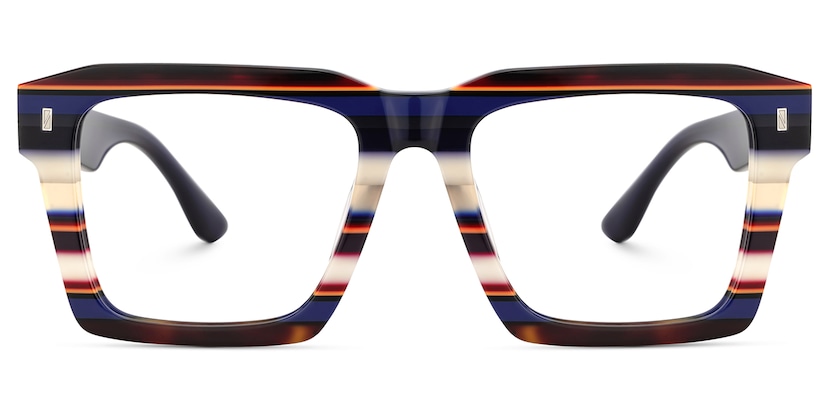 Kenish Square Blue White Glasses