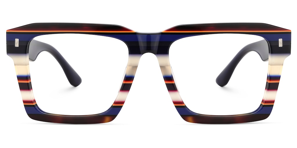 Kenish Square Blue White Glasses