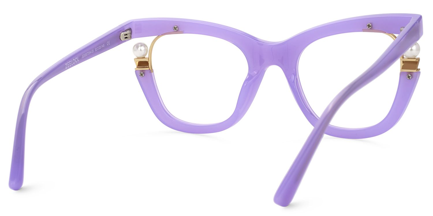 Purple Frame Blue Light Blocking Glasses with Pearl5