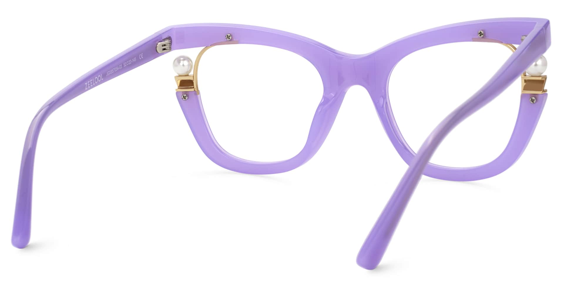 Purple Frame Blue Light Blocking Glasses with Pearl5