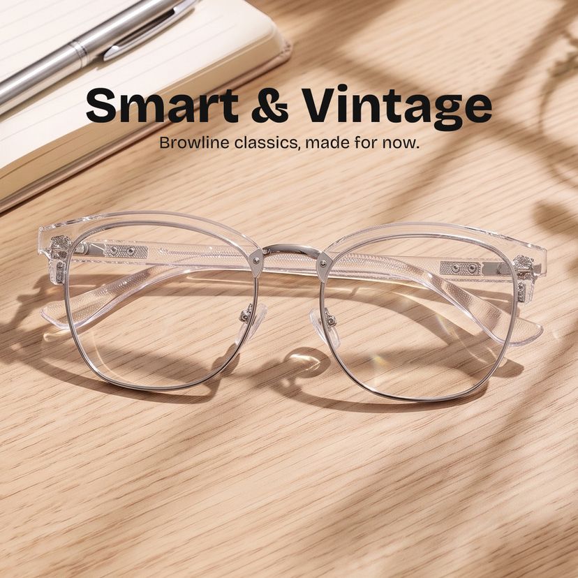 Lasha Clear Browline Glasses