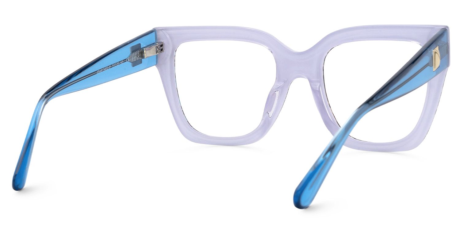 Affordable Blue Leopard Frame Ruby Square Glasses | Zeelool3
