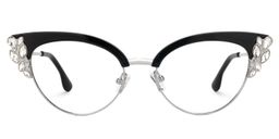 Hearn Cat Eye Black-Silver Glasses0