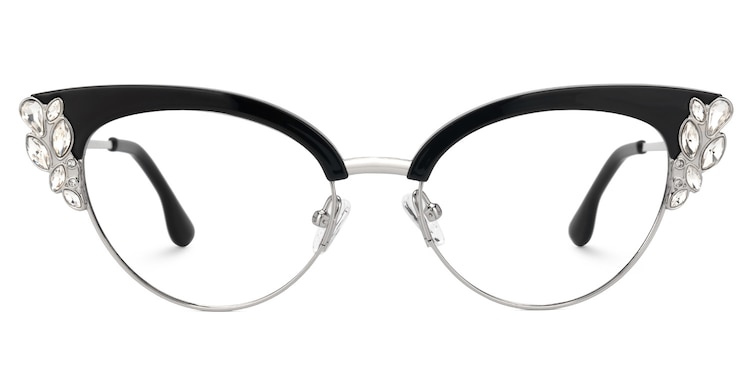 Hearn Cat Eye Black-Silver Glasses
