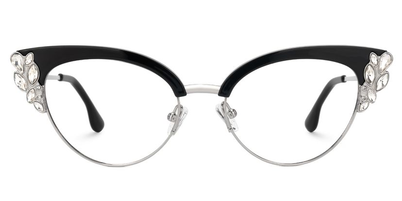 Hearn Cat Eye Black-Silver Glasses