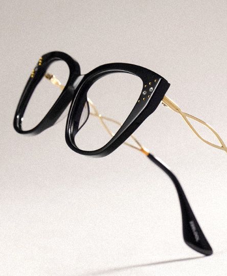 Alma Butterfly Black Glitter Eyeglasses | ZEELOOL