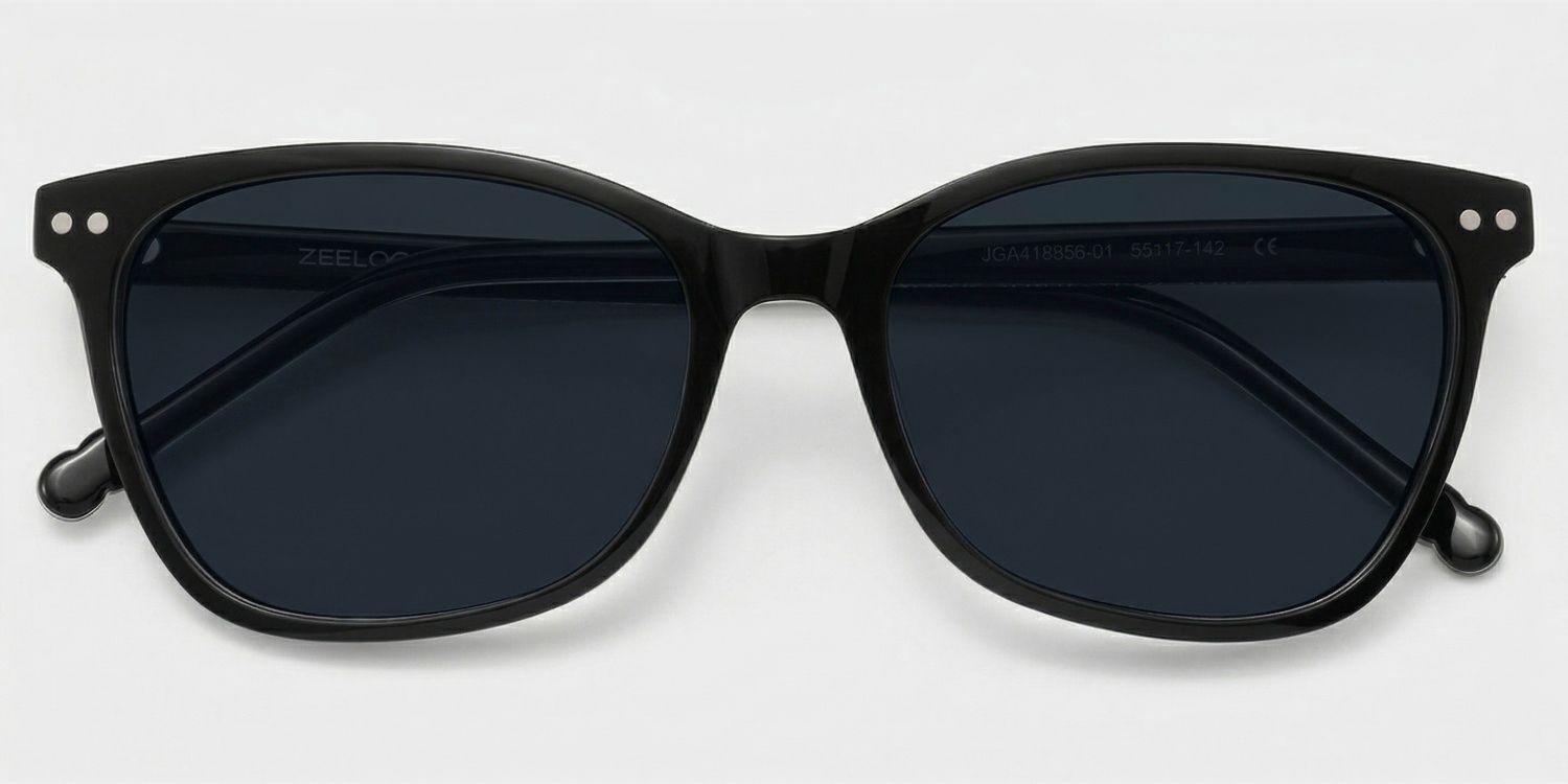 Marigold Black Rectangle Polarized Sunglasses for Driving | ZEELOOL1