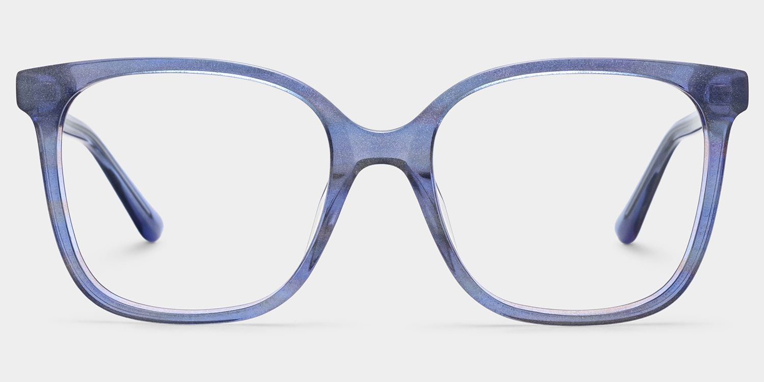 Caroline Blue Square Clear Glasses Frame | ZEELOOL1