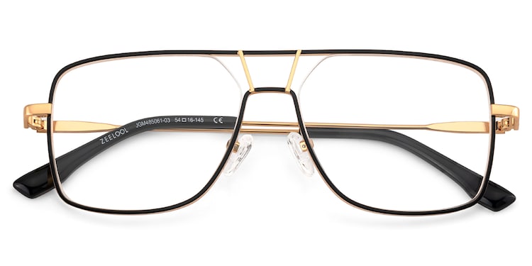 Bowdry Aviator Black Glasses