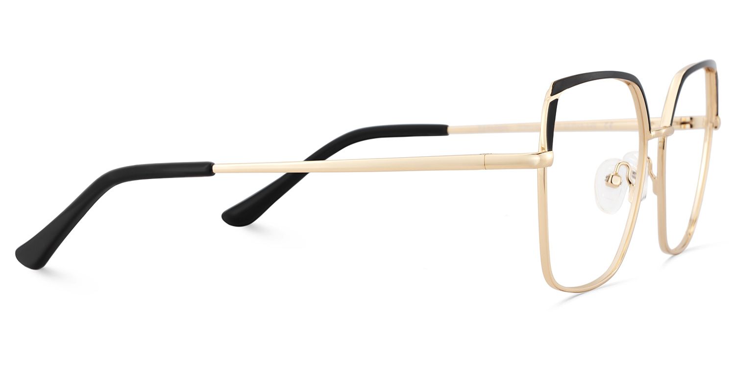 Shayla Metal Square Black Frame Glasses | Zeelool4