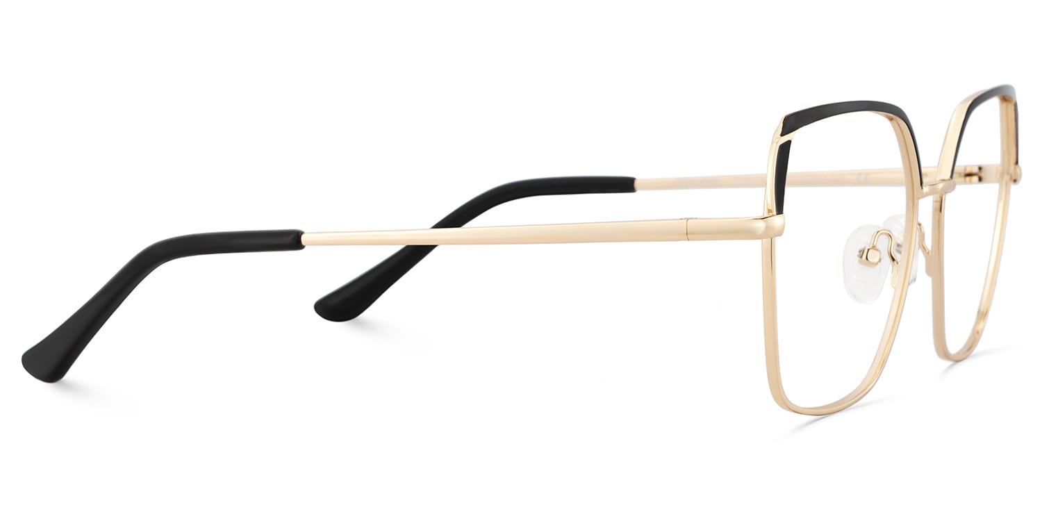 Shayla Metal Square Black Frame Glasses | Zeelool4