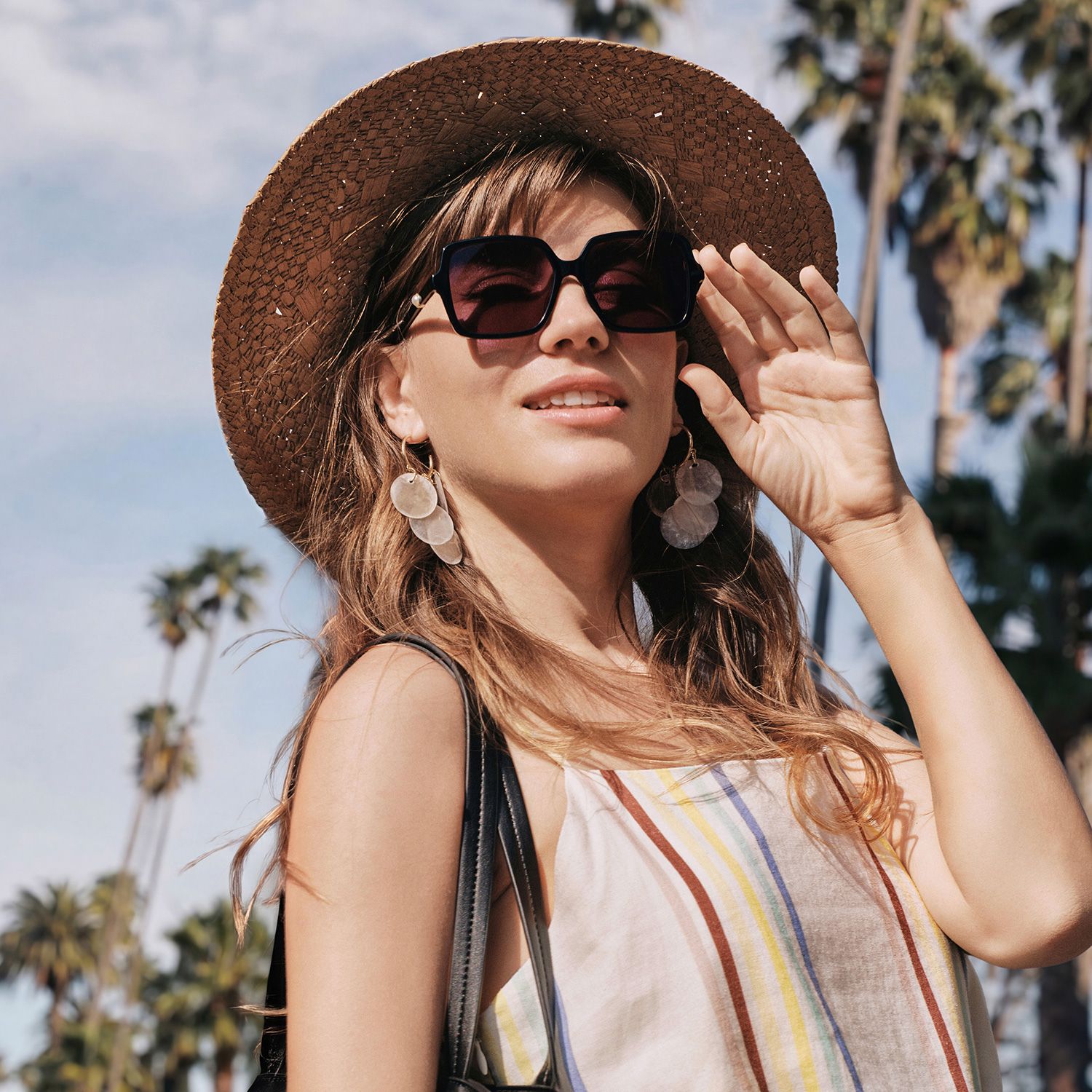 Elena Black Square Polarized Sunglasses for Driving | ZEELOOL
