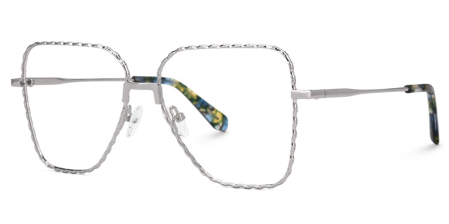 Alisandra Designer Eyeglasses in Aviator Silver Frame1