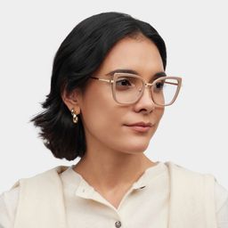 Leila Butterfly Beige Glasses1