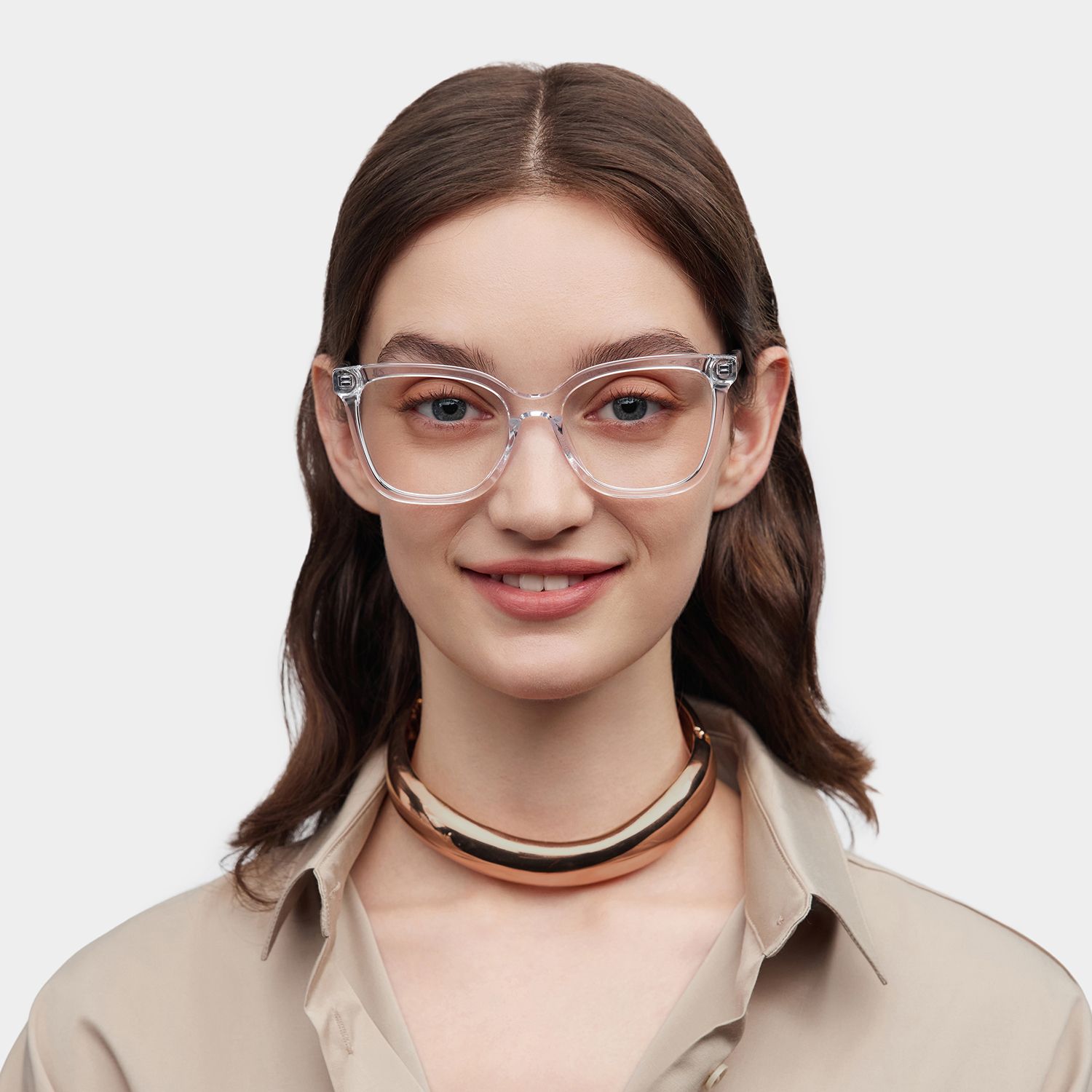 Sage Clear Frame Glasses with Rectangle Frame Online | ZEELOOL0