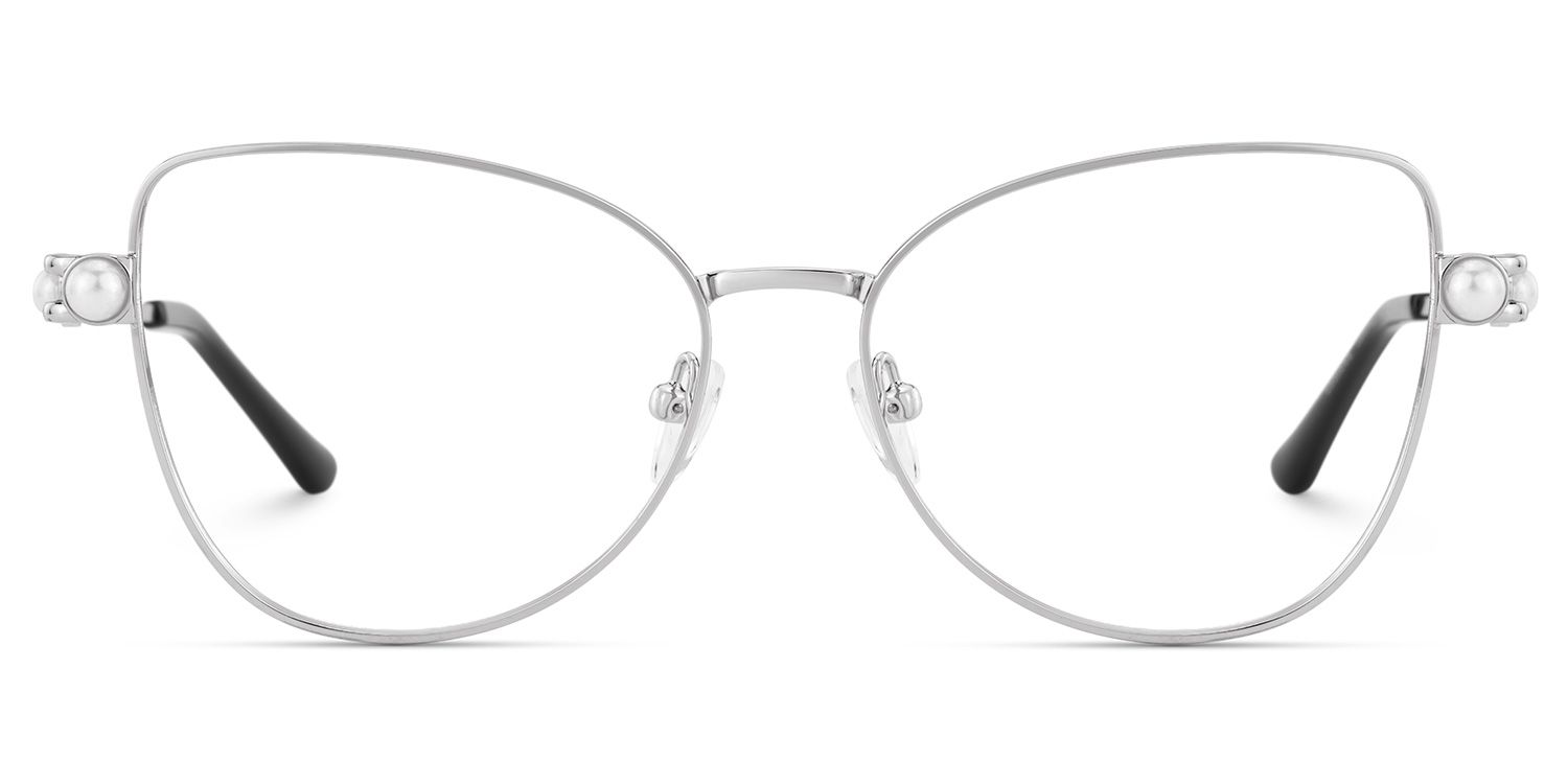 Gaga Eyeglasses in Cat Eye Sliver Frame | Zeelool2